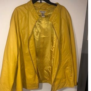 Yellow leather Jacket